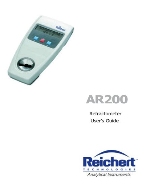 reichert ar200 manual